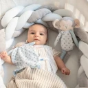 SARO Baby Braid Crib Bumper Grey