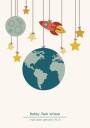 Rocket And Planets Personalized Baby Boy Plakat Plakat / 50x70cm