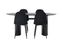 Venture Home Isolde Spisegruppe 180 cm Oval med 4 Polar Stoler Sort