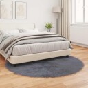  Faux Skinnmatte Tafalla Antrasitt Ø 160 cm Polyester