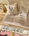 Maison Deux Peanuts Blanket Desssert   Black   White   135X 200CM