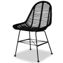 vidaXL Spisestoler 2 stk svart naturell rotting