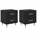  Nattbordskap 2 pcs Svart eik 40 x 35 x 47.5 cm Konstruert tre