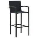 vidaXL Barstoler 2 stk svart polyrotting
