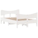  Sengeramme med hodegavl hvit 120x200 cm heltre furu 8721012454873