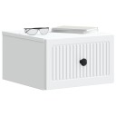  Vegghengt Nattbord 2 pcs Hvit 33 x 34,5 x 20 cm Konstruert tre