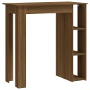 vidaXL Barbord med hylle brun eik 102x50x103,5 cm
