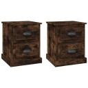 vidaXL Nattbord 2 stk røkt eik 39x39x47,5 cm konstruert tre