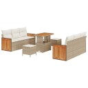 vidaXL Hagesofa Set 9 stk. 8 Antall seter Beige og krem
