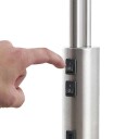 Lindby Aovan gulvlampe med hylle og USB, nikkel