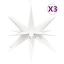 vidaXL Herrnhuter stjernelys med LED 3 stk sammenleggbar hvit 100 cm