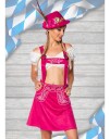 Kort A Formet Oktoberfestskjørt i Rosa med Seler og Broderi Strl 42