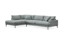 Menard Premium 5 seters venstrevendt L formet dyp sjeselongsofa i chenille   Grå/Blå