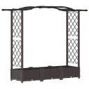 vidaXL Hevet Bed med Trellis og Tak Brun 169 x 40 x 123 cm PP