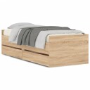 vidaXL Sengeramme med skuffer sonoma eik 75x190 cm 8721012245761