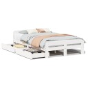  Sengeramme uten madrass hvit 135x190 cm heltre furu 8721158384935