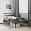vidaXL Sengeramme i metall med hodegavl svart 100x200 cm 8721012302570