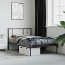 vidaXL Sengeramme i metall med hodegavl svart 100x200 cm