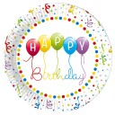 Globos Europe Papptallerkener Happy Birthday Ballonger - 8-pakning