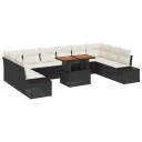 vidaXL Hagesofa Set 11 stk. Svart og krem