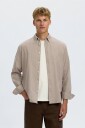 Selected Slmregcole Jay Melange Ls Shirt Noos   Beige   XXL