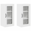  Kjøkkenskap med hylle 2 pcs Hvit 40 x 31 x 80 cm Konstruert tre
