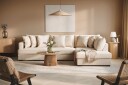 Rossita 4 seters Høyrevendt L formet Dyp Sjeselongsofa i Chenille   Beige