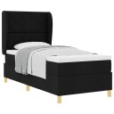  Box Spring Seng med Madrass Svart 90x190 cm Stoff