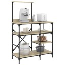  Bakehylle sonoma eik 90x40x132 cm konstruert tre og metall 845417