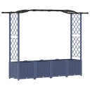 vidaXL Hevet Bed med Trellis og Tak Grå 204 x 40 x 138 cm PP