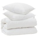vidaXL Dyne med Puter med pute 3 stk. Hvit Mikrofiber
