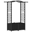 vidaXL Hevet Bed med Trellis og Tak Svart 125 x 40 x 138 cm PP