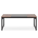 Skrivebord / arbeidsbord / kontorpult i brun/svart med metallramme i industriell stil