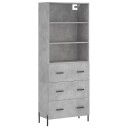 vidaXL Highboard betong grå 69,5x34x180 cm konstruert tre 8720845927608