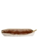 DARK Velvet Quilted Small Pouch Sand