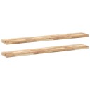  Flytende hyller 2 stk 160x20x4 cm ubehandlet heltre akasie