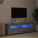 vidaXL TV-benk med LED-lys grå sonoma eik 120x35x40 cm