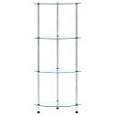 vidaXL Hylle 4 etasjer gjennomsiktig 30x30x100 cm herdet glass