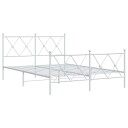  Sengeramme i metall med hode- og fotgavl hvit 137x190 cm 8721012374522