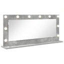  Sminkespeil med LED lys Betonggrå 100x45x18 cm
