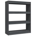 vidaXL Bokhylle/romdeler gr? 100x30x103 cm heltre furu