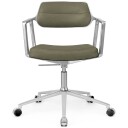 Vipp 453+ Svingstol Med Hjul Polert Aluminium / Bosco Green Skinn