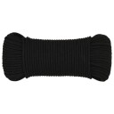  Arbeidstau svart 3 mm 50 m polyester