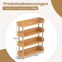 3 etasjes bokhylle i tre med sidegitter – 20 kg kapasitet