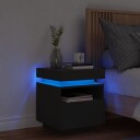  Nattbord med LED svart 40x39x48,5 cm 836786