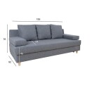 Sovesofa HOME4YOU Vella med oppbevaringsboks Grå   Grå