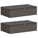 vidaXL Lagerboks med gjennomsiktig toppvindu 2 pcs Grå 70 x 40 x 18 cm