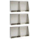 vidaXL Støttemur 6 stk. 40 x 12 x 40 cm Rustfritt stål Sølv
