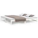vidaXL Uttrekkbar dagseng hvit 2x(80x200) cm heltre furu