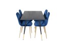 Venture Home Dipp Spisegruppe 120 cm Rund med 4 Polar Stoler Sort